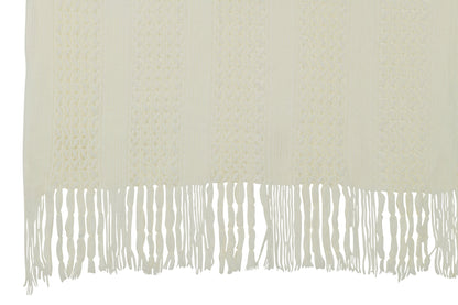 Plaid Knitted Acrylic White