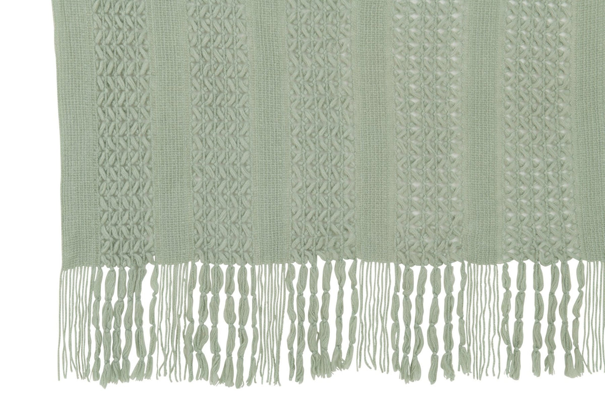 Plaid Knitted Acrylic Light Green