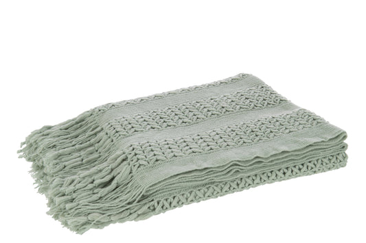 Plaid Knitted Acrylic Light Green