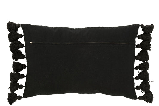Cushion Tassel Cotton Black