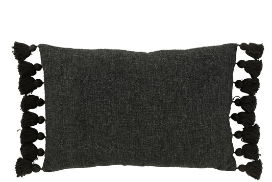 Cushion Tassel Cotton Black