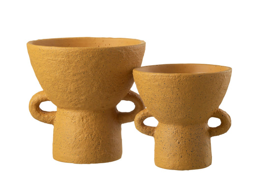 Vase Zenia Ceramic Ochre Large