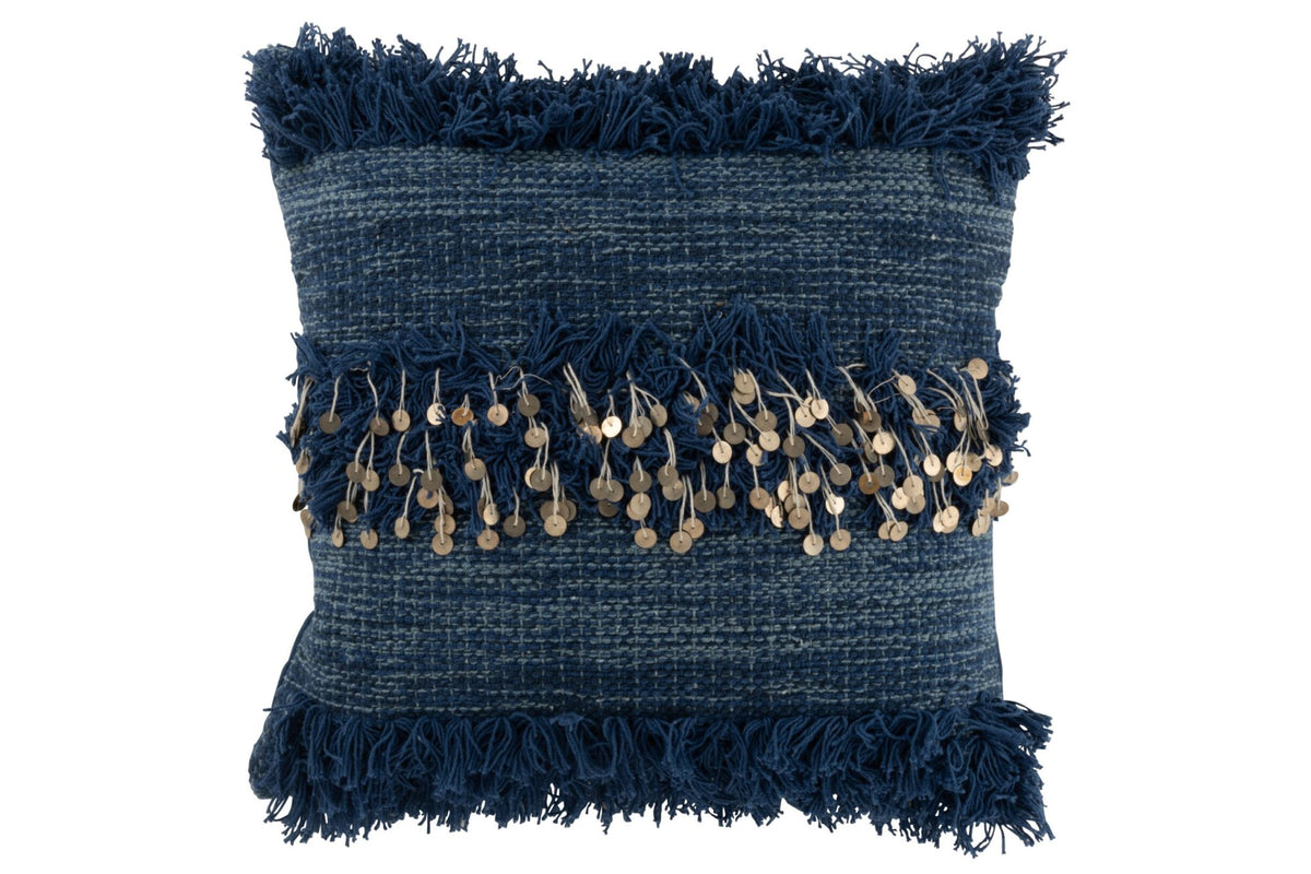 Cushion Border Mirror Cotton Blue