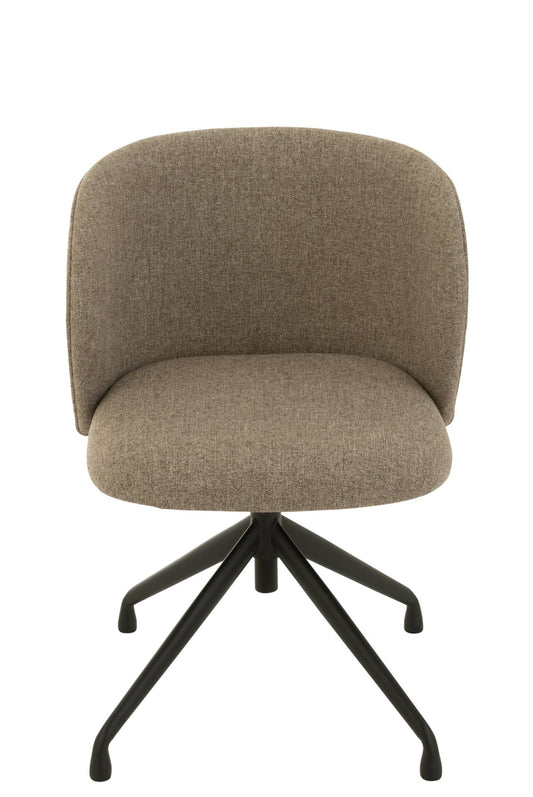 Chair Turn/Up/Down Linen Dark Brown/Beige