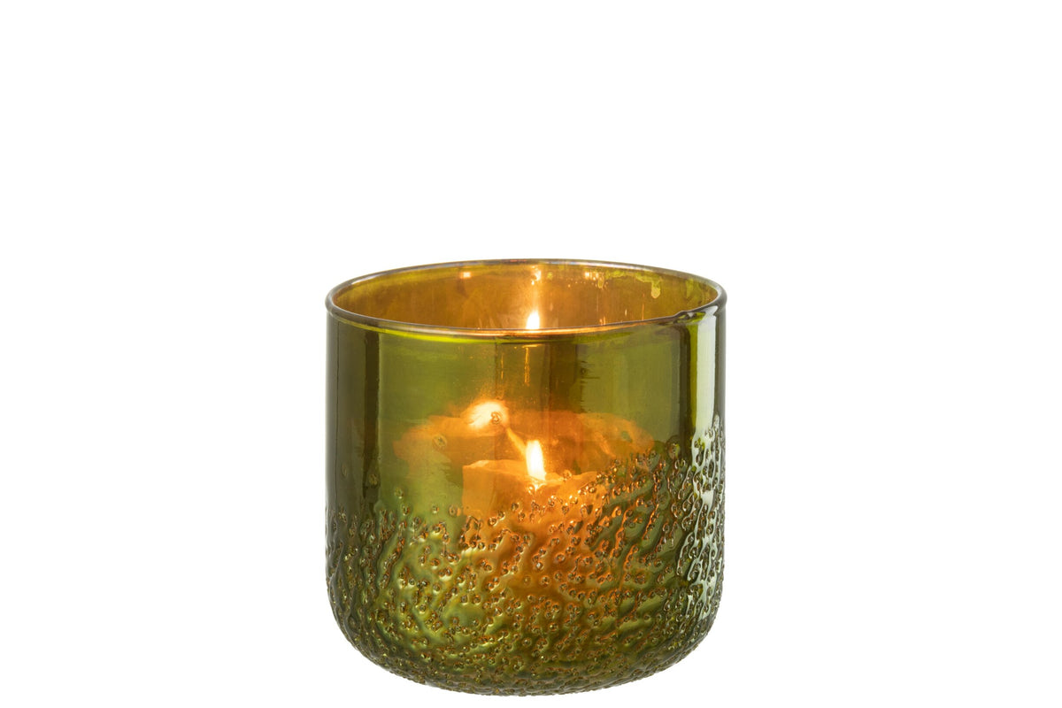 Windlicht Spiegel Groen Glas Medium