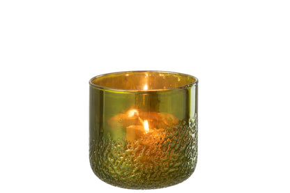 Windlicht Spiegel Groen Glas Medium
