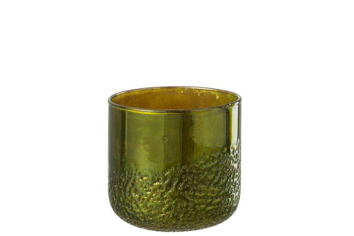 Windlicht Spiegel Groen Glas Medium
