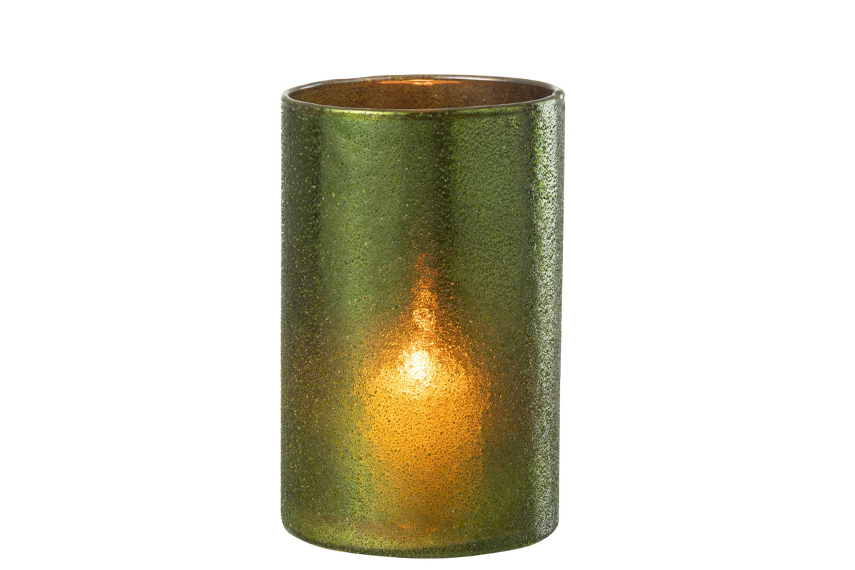 Windlicht Spiegel Groen Glas Large