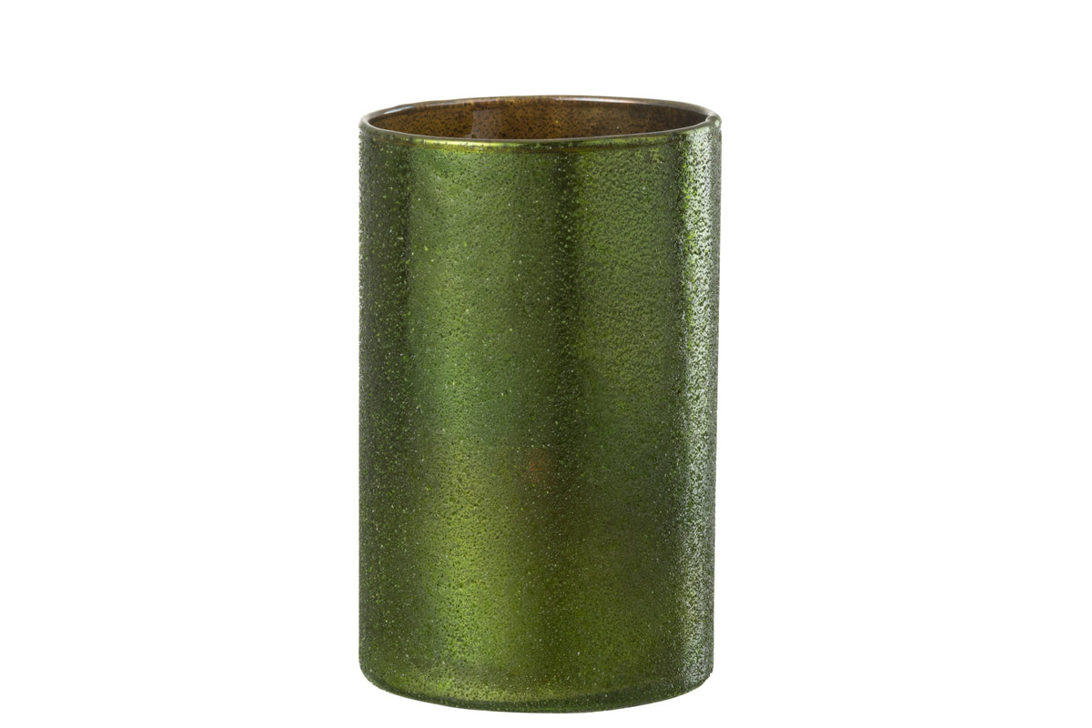 Windlicht Spiegel Groen Glas Large