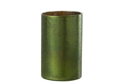 Windlicht Spiegel Groen Glas Large