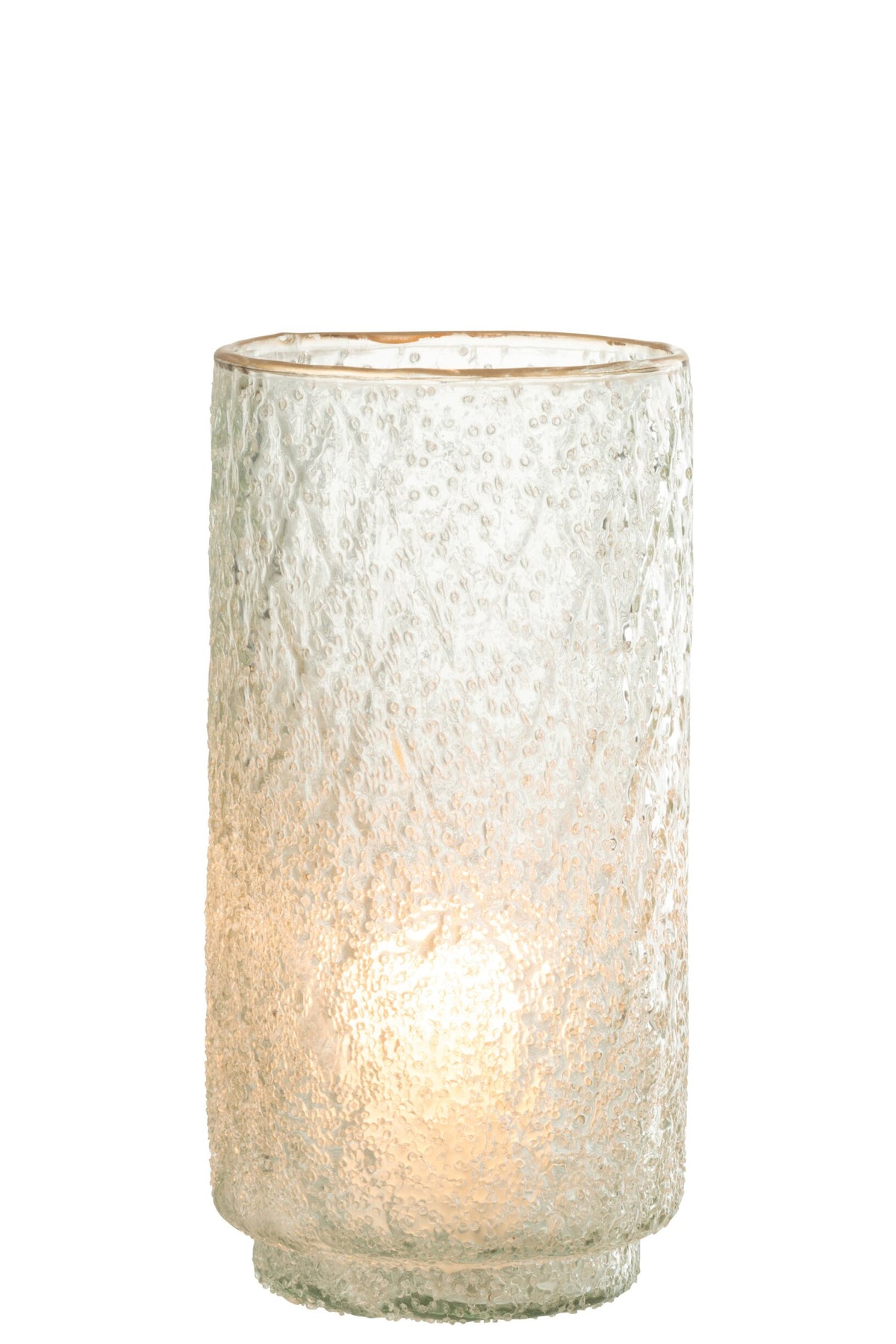 Windlicht Goud Rand Glas Transparant Large