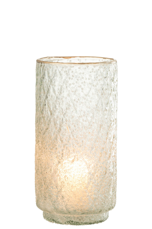 Windlicht Goud Rand Glas Transparant Large