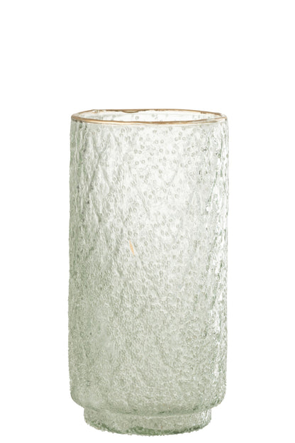 Windlicht Goud Rand Glas Transparant Large