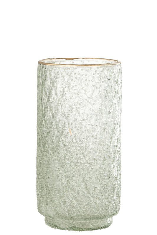 Windlicht Goud Rand Glas Transparant Large