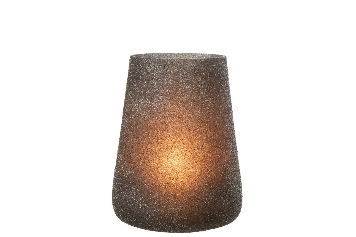 Windlicht Glitter Glas Paars Large