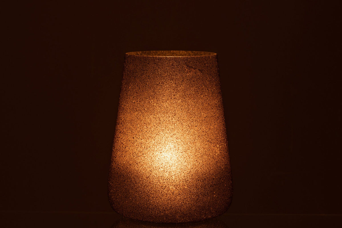 Windlicht Glitter Glas Paars Large