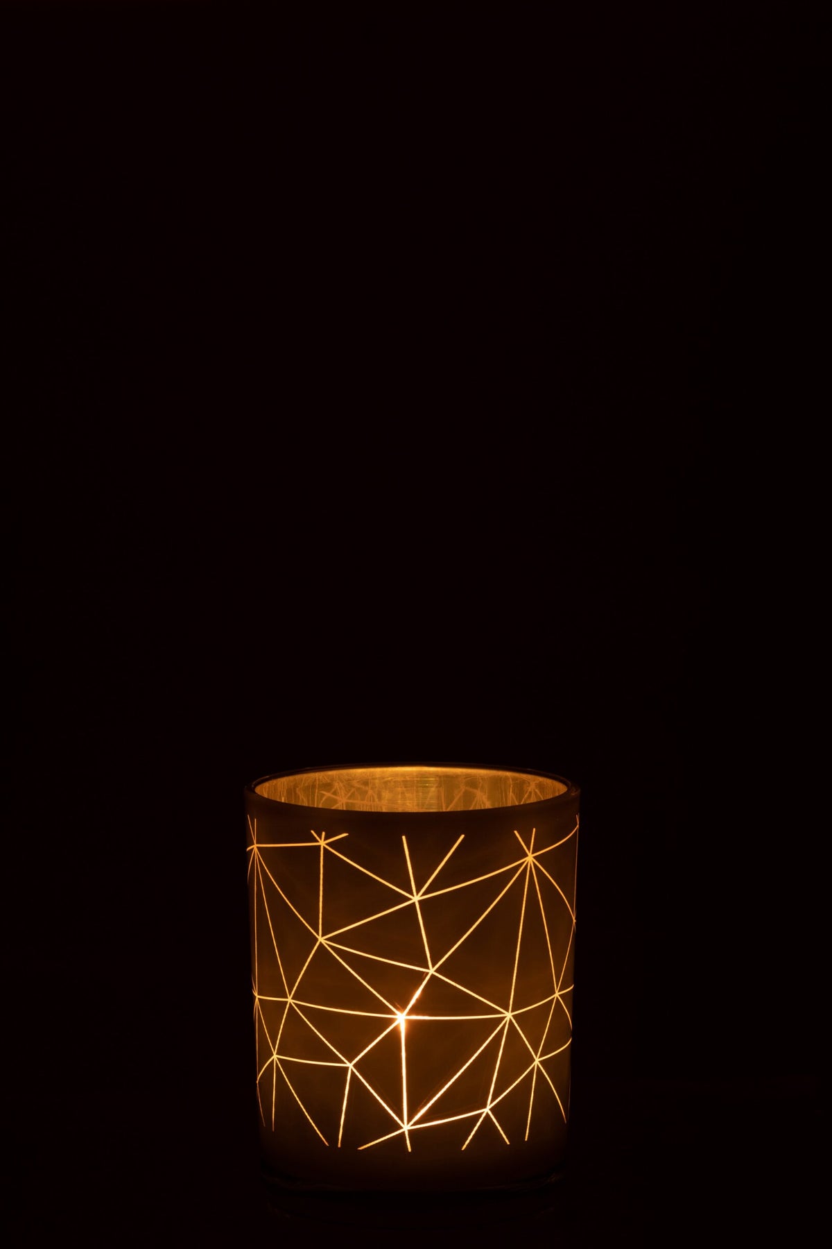 Windlicht Milano Glas Wit/Goud Medium
