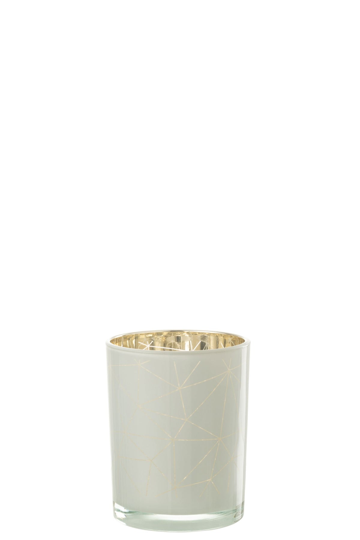 Windlicht Milano Glas Wit/Goud Medium