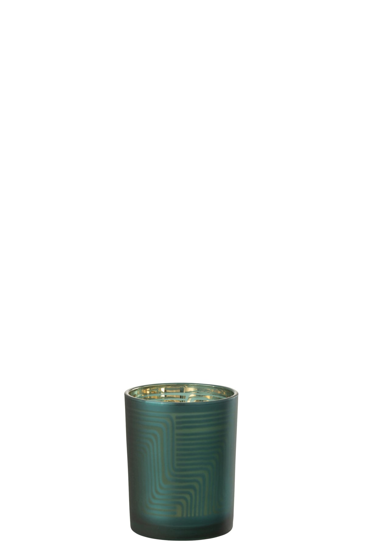 Windlicht Zigzag Glas Groen Medium