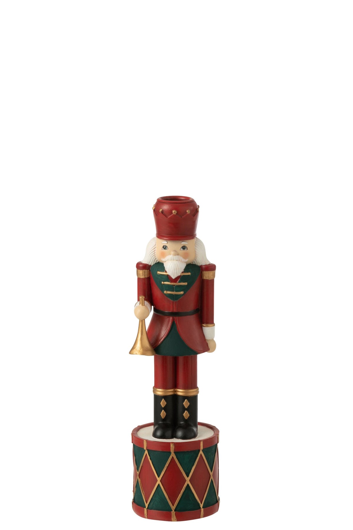 Kaarshouder Notenkraker Resine Rood/Groen Small