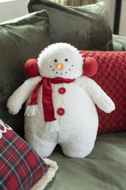 Snowman Scarf Textile White/Red Small Assortment Of 2
