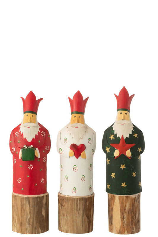 Kings 3 On Stand Iron/Wood Red Assortment Of 3