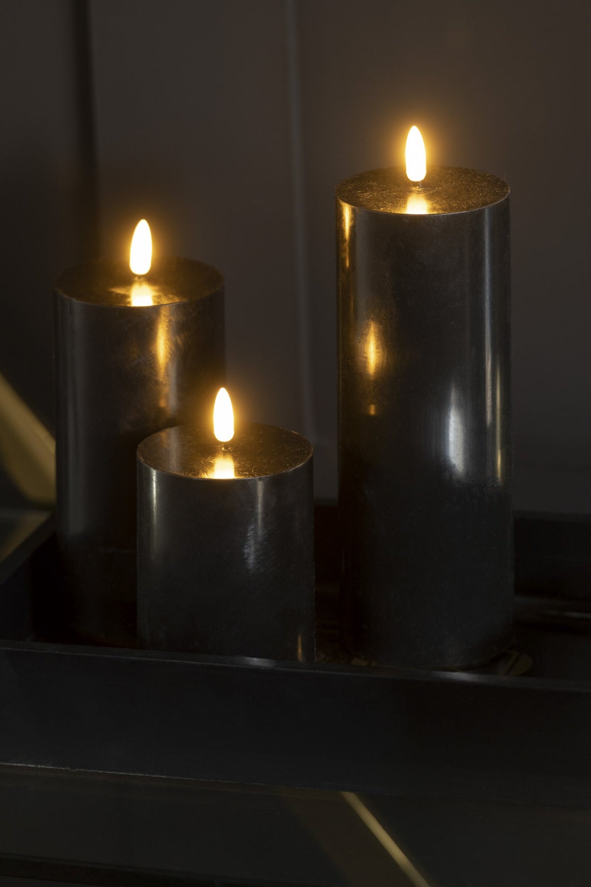 Kaars Led Zwart Medium
