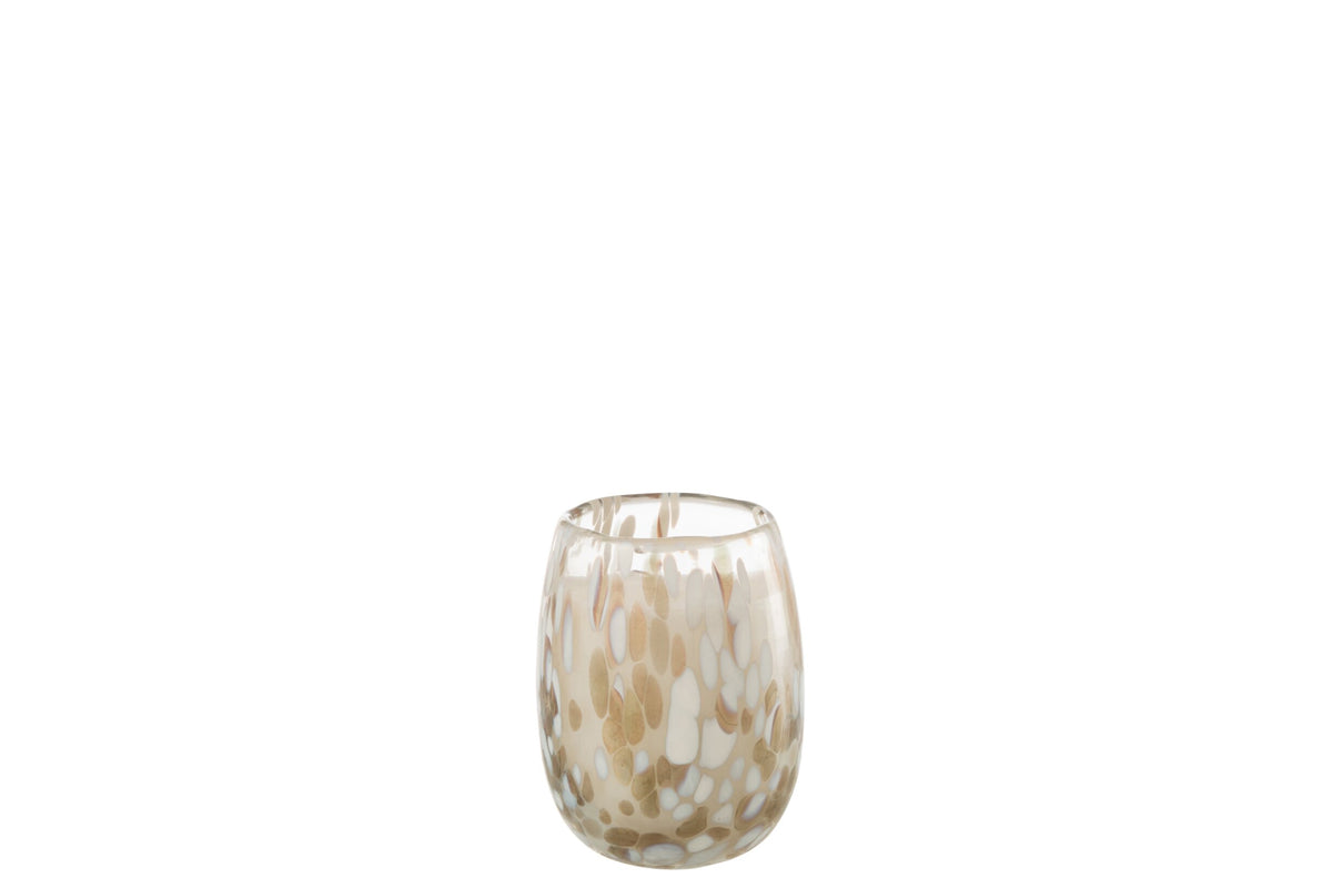 Geurkaars Mia Wit/Mix Glas Small