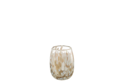 Geurkaars Mia Wit/Mix Glas Small