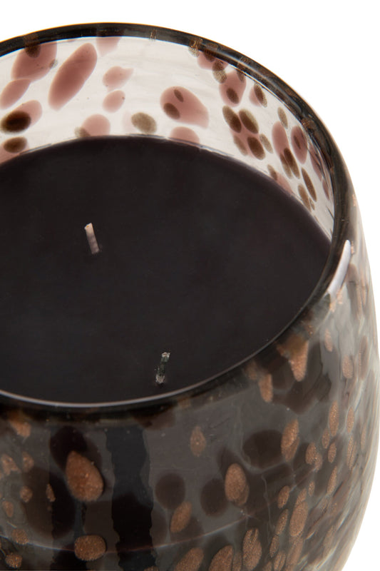 Geurkaars Mia Zwart/Mix Glas Medium
