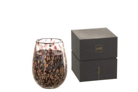 Geurkaars Mia Zwart/Mix Glas Medium