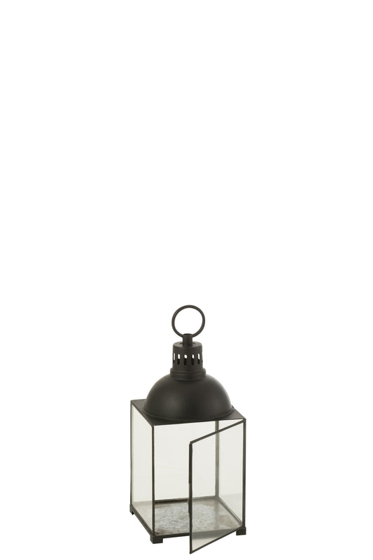 Lantaarn Hagrid Glas/Ijzer Zwart Small