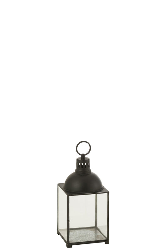 Lantaarn Hagrid Glas/Ijzer Zwart Small