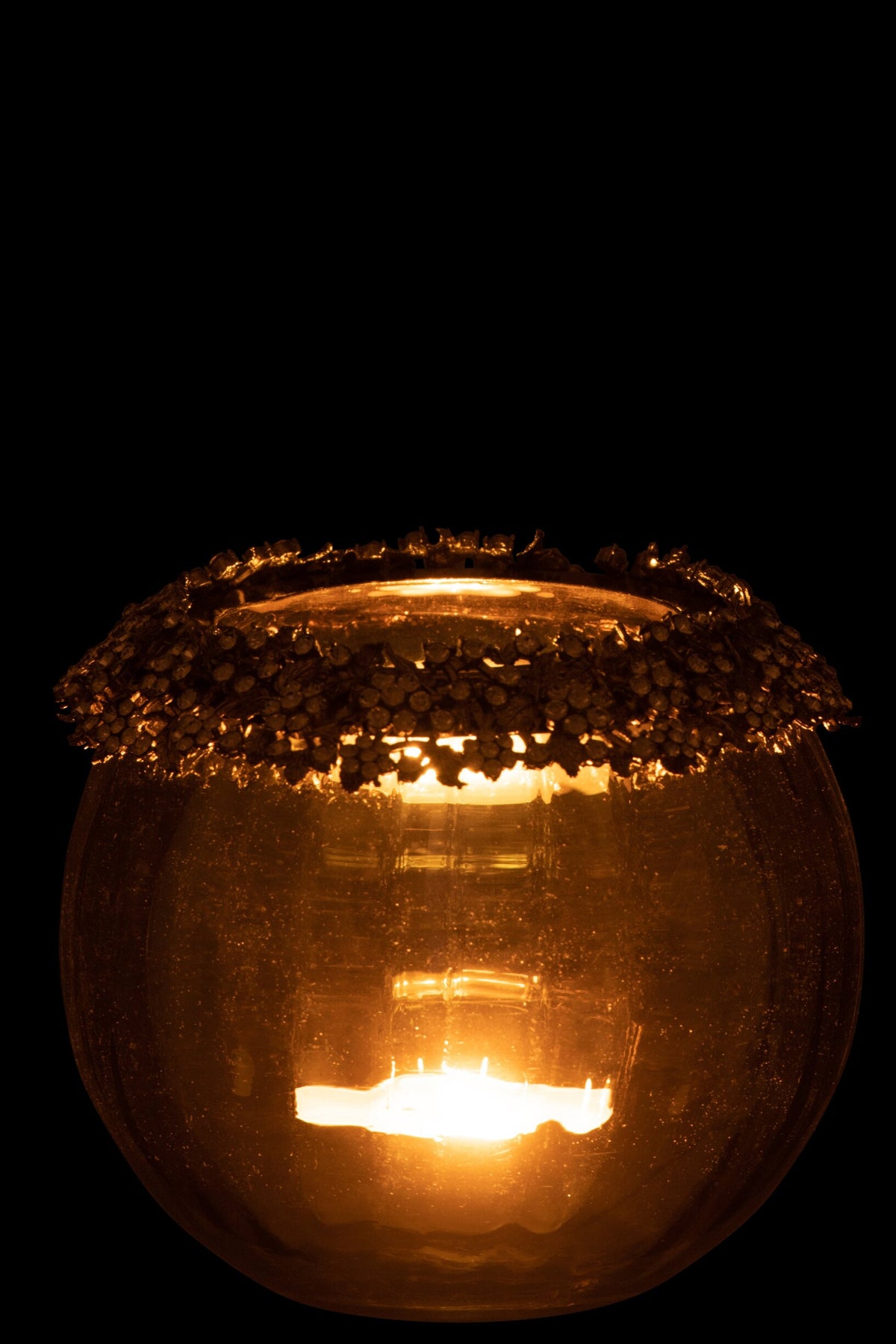 Theelichthouder Volve Metaal/Glas Goud/Brons Large