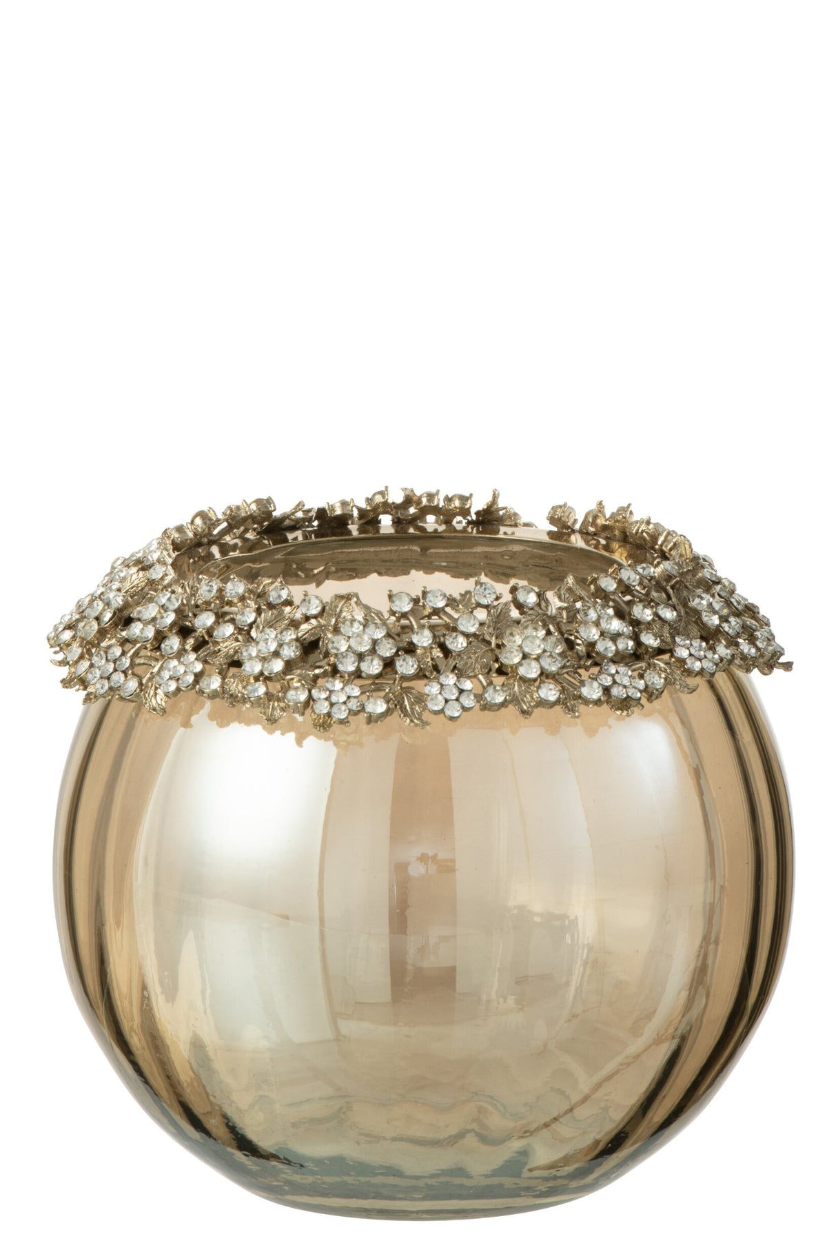 Theelichthouder Volve Metaal/Glas Goud/Brons Large