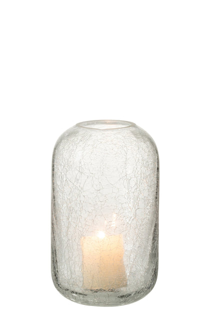 Windlicht Craquele Glas Transparant Small