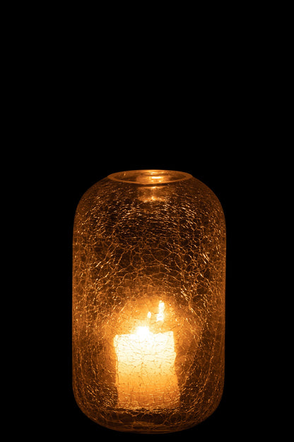 Windlicht Craquele Glas Transparant Small