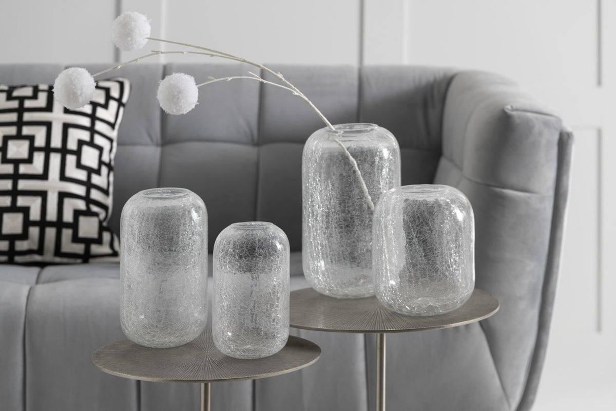 Windlicht Craquele Glas Transparant Small