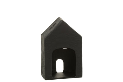 Kaarshouder Huis Aluminium Zwart