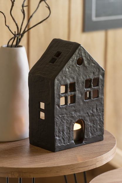 Kaarshouder Huis Aluminium Zwart