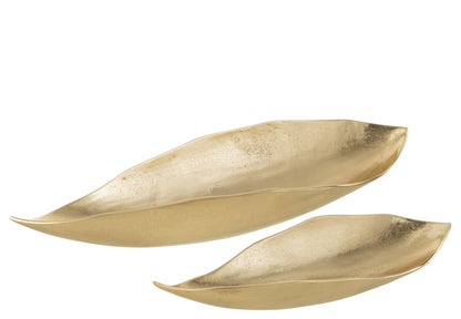 Plateau Blad Aluminium Gold Large