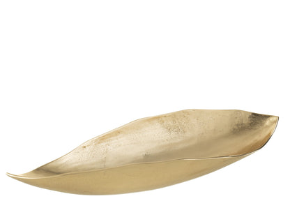 Plateau Blad Aluminium Gold Large