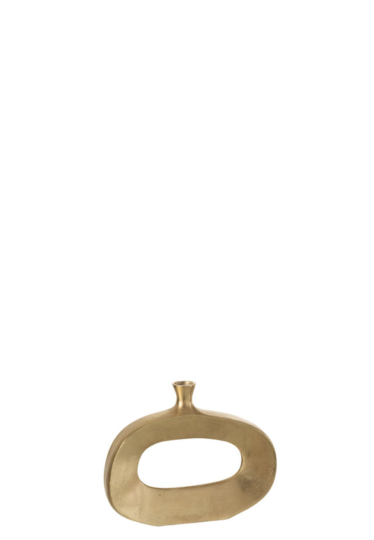 Vase Oval Aluminium Gold Small