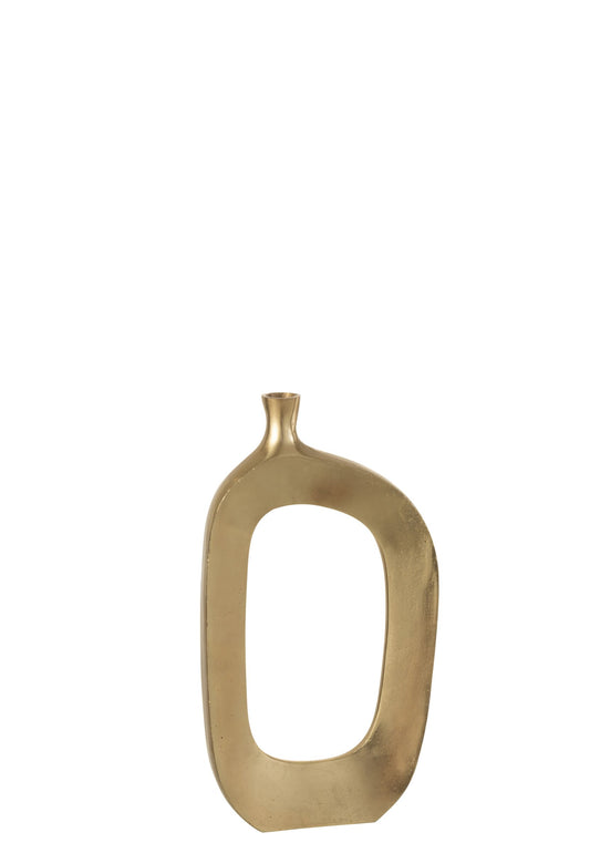 Vase Oval Aluminium Gold Large