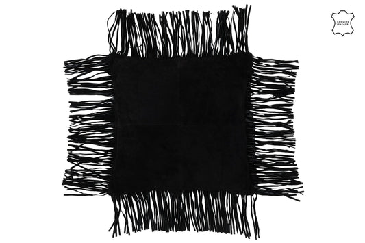 Cushion Fringe Leather Black