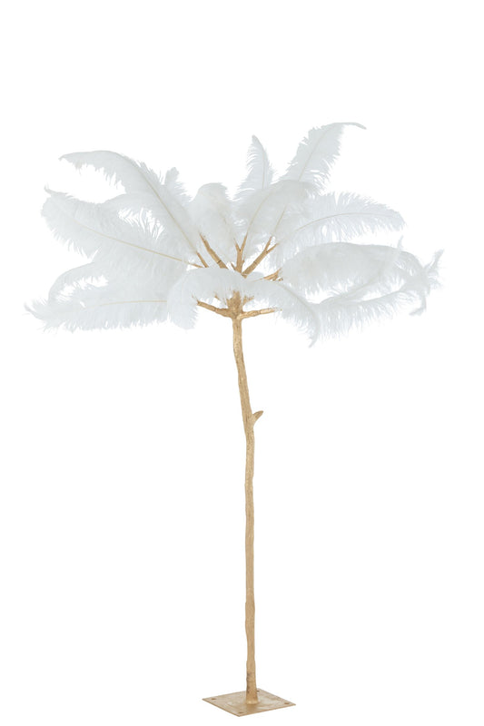 Tree Feathers Steel Gold/White Large