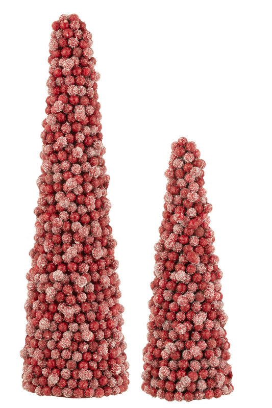 Cone Deco Berries Plastic Red Large