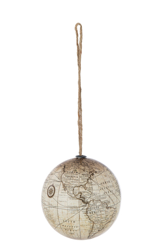 World Globe Hanger Plastic Beige