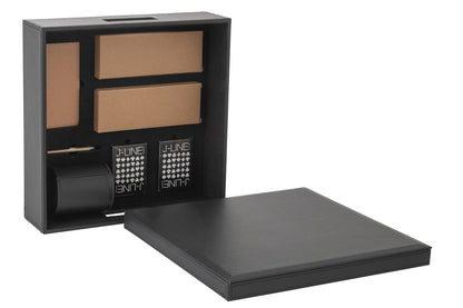 Box Card Game/Chess Game Fake Leather Black