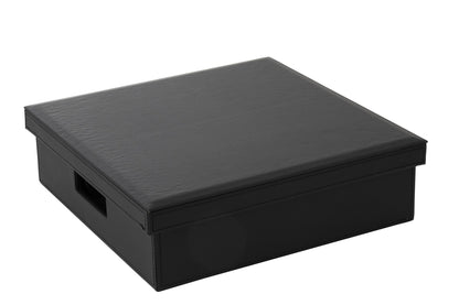 Box Card Game/Chess Game Fake Leather Black